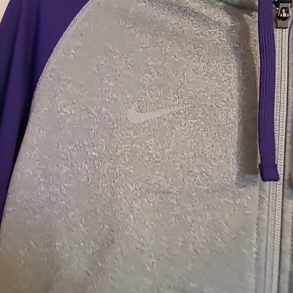 Nike Therma-Fit TCU Hoodie Jacket Large Silver & Purple Pre-Owned Vintage Sports - Picture 2 of 10